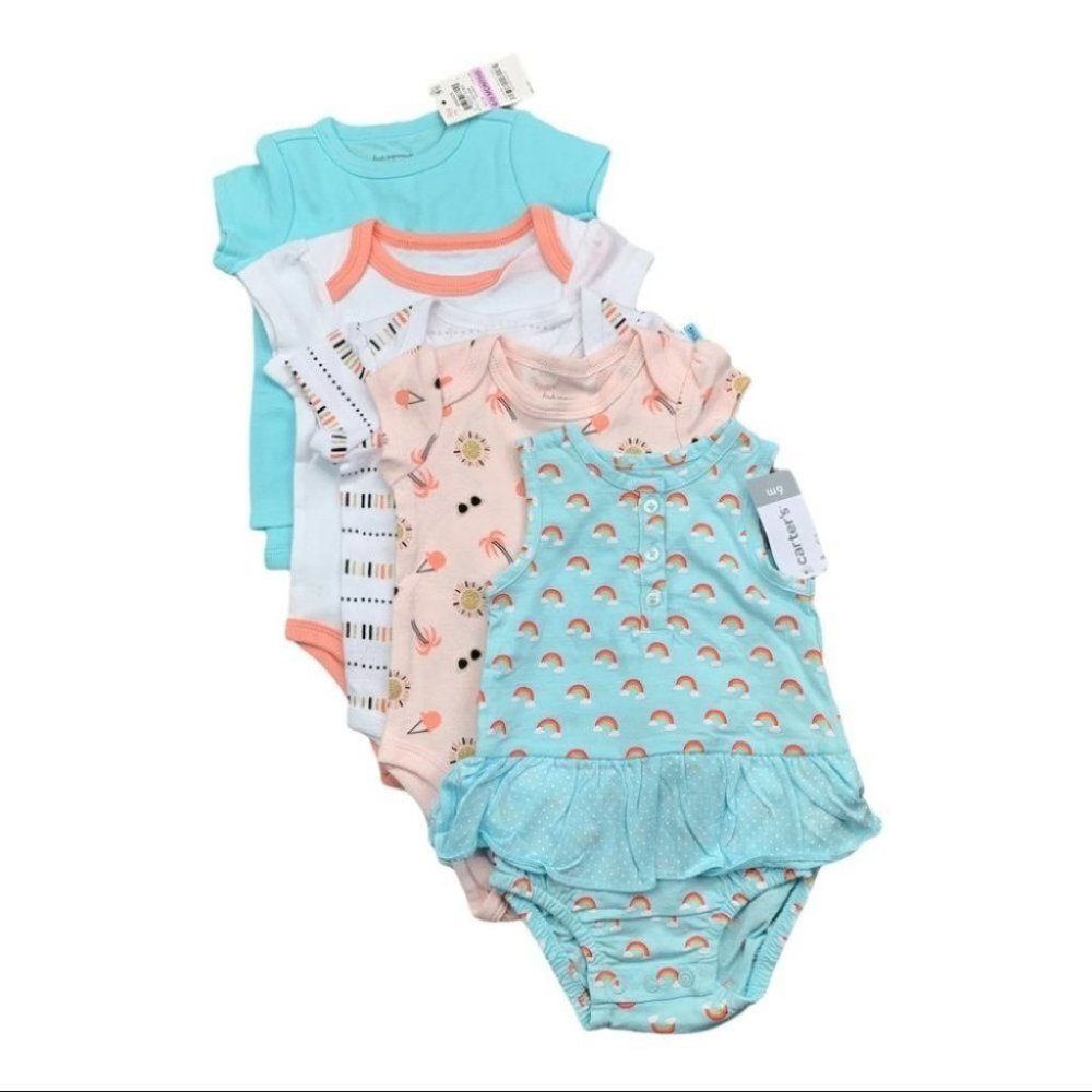 Toddlers Girl Romper 5 piece Bundle, 6 Month
